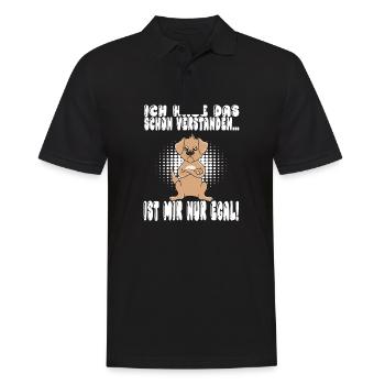 Ich Habe Das Schon Verstanden Ist Mir Nur Egal - Männer Poloshirt - Schwarz - Vorne - Kai (181cm)