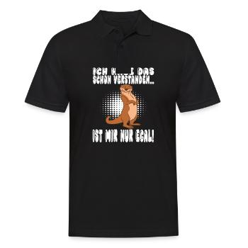 Ich Habe Das Schon Verstanden Ist Mir Nur Egal - Männer Poloshirt - Schwarz - Vorne - Kai (181cm)
