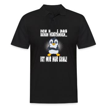 Ich Habe Das Schon Verstanden Ist Mir Nur Egal - Männer Poloshirt - Schwarz - Vorne - Kai (181cm)