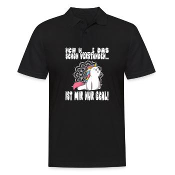 Ich Habe Das Schon Verstanden Ist Mir Nur Egal - Männer Poloshirt - Schwarz - Vorne - Kai (181cm)