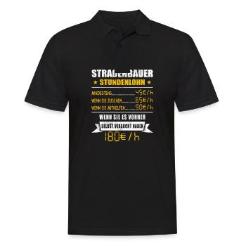 Straßenbauer - Männer Poloshirt - Schwarz - Vorne - Kai (181cm)