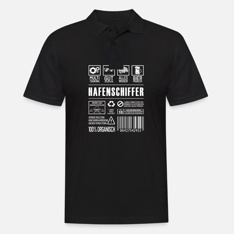 Hafenschiffer - Männer Poloshirt - Schwarz