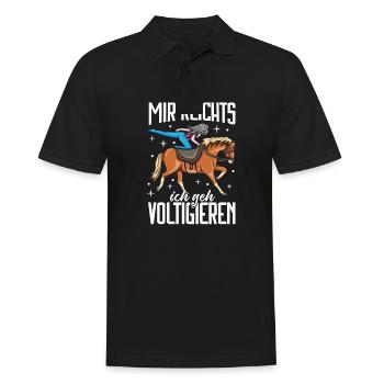 Voltigieren - Männer Poloshirt - Schwarz - Vorne - Kai (181cm)