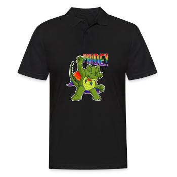 Crocodile I LGBTQ Flag I Rainbow Flag I Gay Pride - Männer Poloshirt - Schwarz - Vorne - Kai (181cm)