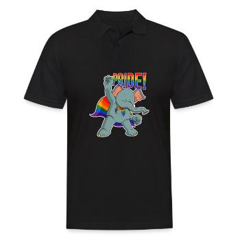 Elephant I LGBTQ Flag I Rainbow Flag I Gay Pride - Männer Poloshirt - Schwarz - Vorne - Kai (181cm)