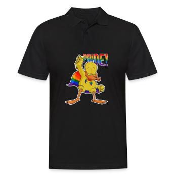 Duck I LGBTQ Flag I Rainbow Flag I Gay Pride - Männer Poloshirt - Schwarz - Vorne - Kai (181cm)