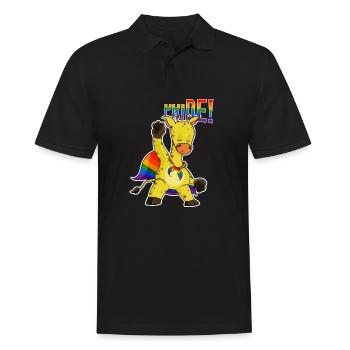 Giraffe I LGBTQ Flag I Rainbow Flag I Gay Pride - Männer Poloshirt - Schwarz - Vorne - Kai (181cm)