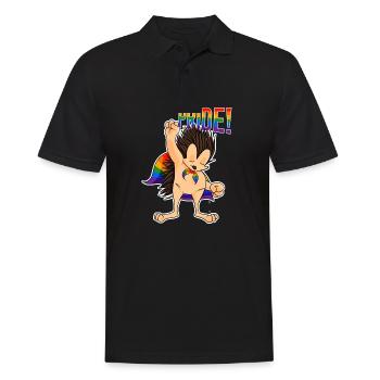 Hedgehog I LGBTQ Flag I Rainbow Flag I Gay Pride - Männer Poloshirt - Schwarz - Vorne - Kai (181cm)