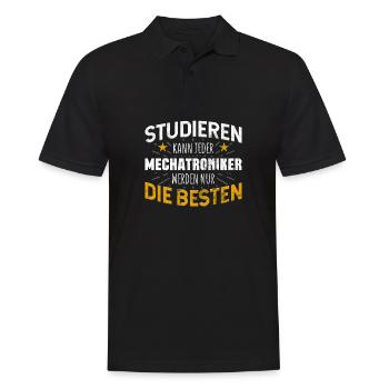 Mechatroniker - Männer Poloshirt - Schwarz - Vorne - Kai (181cm)