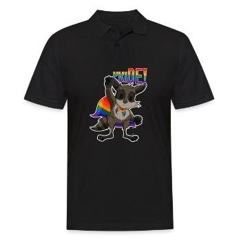 Racoon I LGBTQ Flag I Rainbow Flag I Gay Pride - Männer Poloshirt - Schwarz - Vorne - Kai (181cm)
