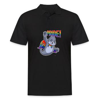Seal I LGBTQ Flag I Rainbow Flag I Gay Pride - Männer Poloshirt - Schwarz - Vorne - Kai (181cm)