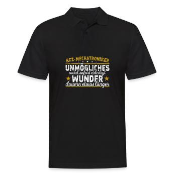 Kfz Mechatroniker - Männer Poloshirt - Schwarz - Vorne - Kai (181cm)
