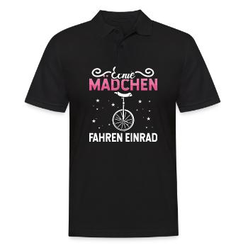 Balancieren Kinder Echte Mädchen fahren Einrad - Männer Poloshirt - Schwarz - Vorne - Kai (181cm)