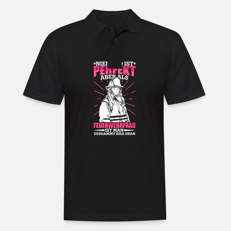 Feuerwehr - Männer Poloshirt - Schwarz