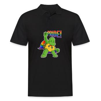 Turtle I LGBTQ Flag I Rainbow Flag I Gay Pride - Männer Poloshirt - Schwarz - Vorne - Kai (181cm)