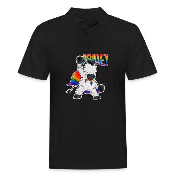 Zebra I LGBTQ Flag I Rainbow Flag I Gay Pride - Men's Polo Shirt - black - Front - Kai (181cm)
