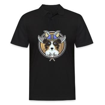 Australian Shepherd I Valhalla I Viking - Männer Poloshirt - Schwarz - Vorne - Kai (181cm)