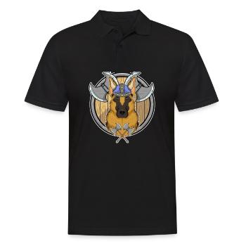 German Shepherd I Valhalla I Viking - Männer Poloshirt - Schwarz - Vorne - Kai (181cm)