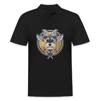 Miniature Schnauzer I Valhalla I Viking - Männer Poloshirt - Schwarz - Vorne - Kai (181cm)
