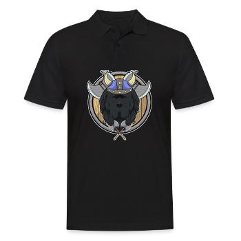 Newfoundland I Valhalla I Viking - Männer Poloshirt - Schwarz - Vorne - Kai (181cm)