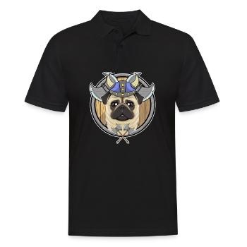 Pug I Valhalla I Viking - Men's Polo Shirt - black - Front - Kai (181cm)