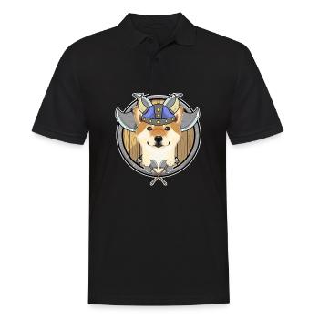 Shiba Inu I Valhalla I Viking - Men's Polo Shirt - black - Front - Kai (181cm)