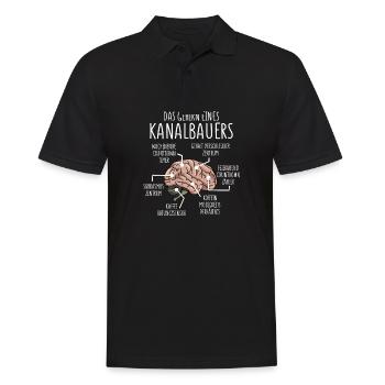 Kanalbauer Anatomie Gehirn Tiefbauer - Männer Poloshirt - Schwarz - Vorne - Kai (181cm)