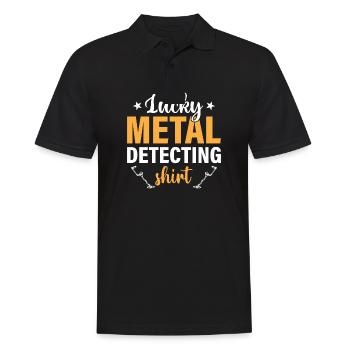 Pêche à la saleté - Lucky Metal-Detection - Polo Homme - noir - Devant - Kai (181cm)
