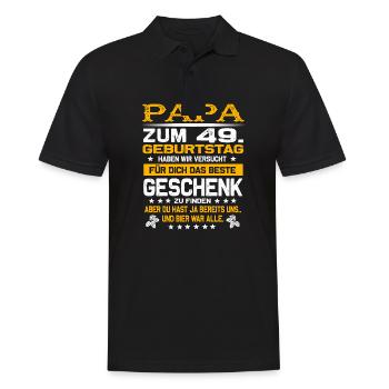 Zum 49. Geburtstag lustiges Bier Spruch - Männer Poloshirt - Schwarz - Vorne - Kai (181cm)