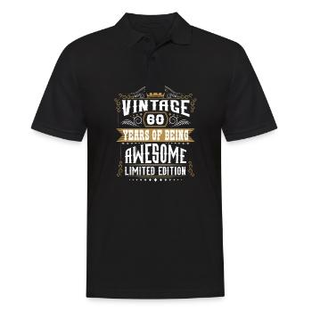 60 Years Of Being Awesome 60 Birthday 60 Years - Men's Polo Shirt - black - Front - Kai (181cm)