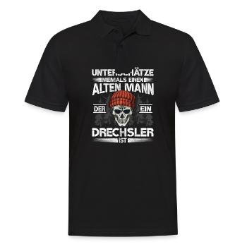 Drechsler Alter mann Drechseln - Männer Poloshirt - Schwarz - Vorne - Kai (181cm)