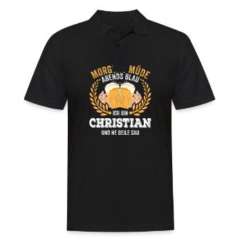 Christian Vorname Name Geburtstag Bier saufen - Männer Poloshirt - Schwarz - Vorne - Kai (181cm)