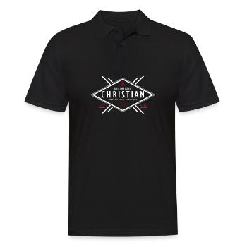 Grillmeister Christian Vorname Name - Männer Poloshirt - Schwarz - Vorne - Kai (181cm)