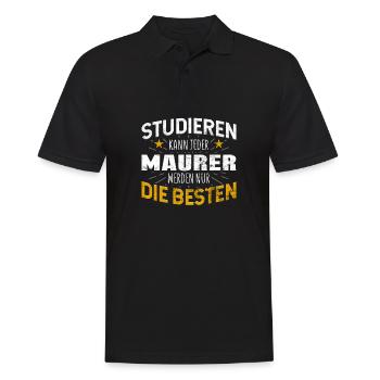 Maurer - Männer Poloshirt - Schwarz - Vorne - Kai (181cm)