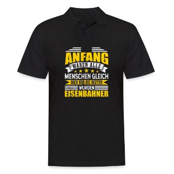 Eisenbahner - Männer Poloshirt - Schwarz - Vorne - Kai (181cm)