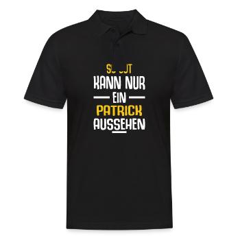 Patrick Vorname Name Geburtstag - Männer Poloshirt - Schwarz - Vorne - Kai (181cm)