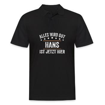 Hans Vorname Name Geburtstag - Männer Poloshirt - Schwarz - Vorne - Kai (181cm)