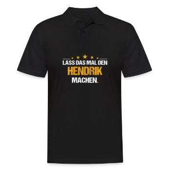Lass das mal den Hendrik machen Name - Männer Poloshirt - Schwarz - Vorne - Kai (181cm)