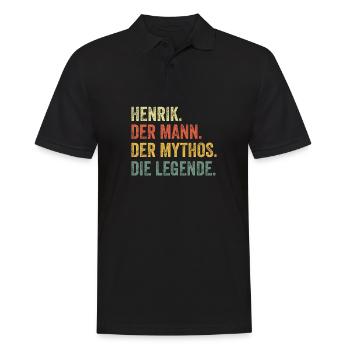 Henrik Mann Mythos Legende Vorname Name - Männer Poloshirt - Schwarz - Vorne - Kai (181cm)