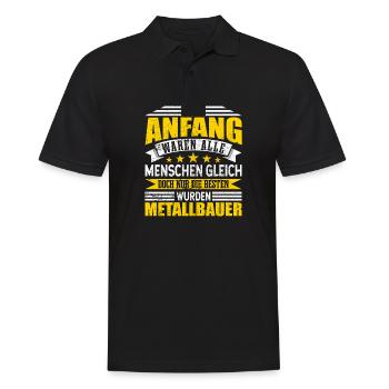 Metallbauer Alle Menschen gleich - Männer Poloshirt - Schwarz - Vorne - Kai (181cm)