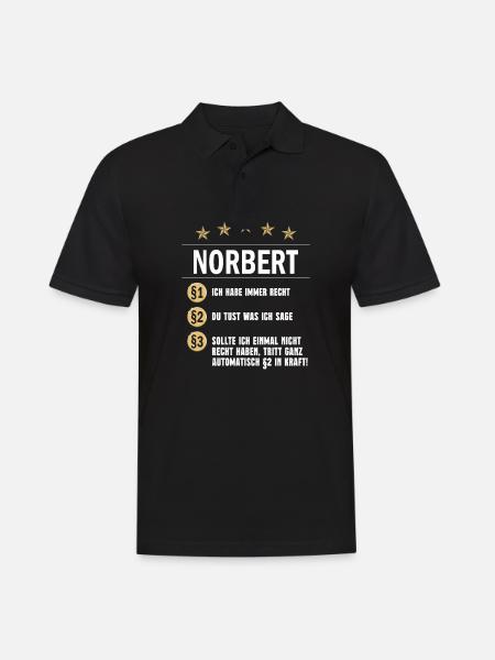 Norbert Habe immer Recht Namenstag - Männer Poloshirt - Schwarz