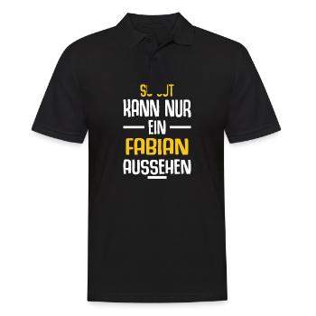 Fabian Vorname Name Geburtstag - Männer Poloshirt - Schwarz - Vorne - Kai (181cm)