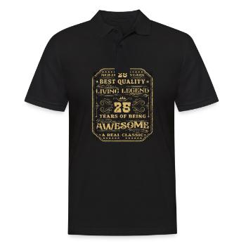 25 Geburtstag 25 Jahre Mann 25 jahre legende 25 - Männer Poloshirt - Schwarz - Vorne - Kai (181cm)