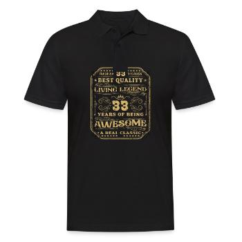 33 Geburtstag 33 Jahre Mann 33 jahre legende 33 - Männer Poloshirt - Schwarz - Vorne - Kai (181cm)