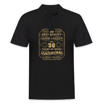 36 birthday 36 years man 36 years legendary 36 - Men's Polo Shirt - black - Front - Kai (181cm)