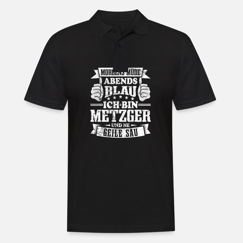 Metzger - Männer Poloshirt - Schwarz