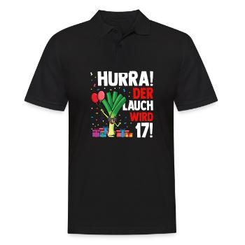 Hurra der Lauch wird 17 - Männer Poloshirt - Schwarz - Vorne - Kai (181cm)