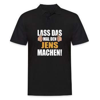 Lass das mal den Jens machen - Männer Poloshirt - Schwarz - Vorne - Kai (181cm)