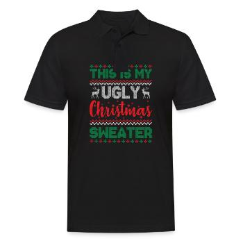 Ugly Christmas - This Is My Ugly Christmas Sweater - Men's Polo Shirt - black - Front - Kai (181cm)