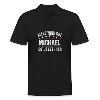 Michael Vorname Name Geburtstag - Männer Poloshirt - Schwarz - Vorne - Kai (181cm)